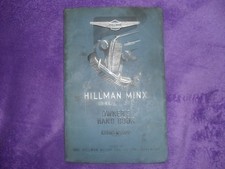 Hillman Minx Owners Handbook