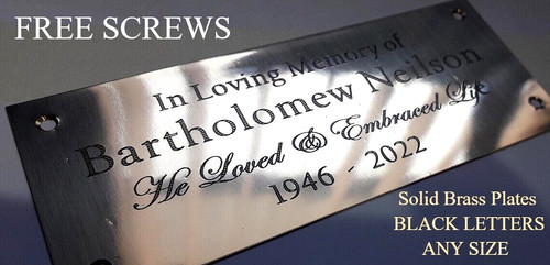 Brass engraved plaque name - brass,