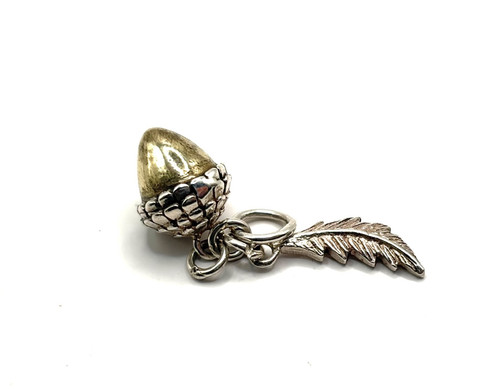 Sterling silver brass acorn - sterling, &