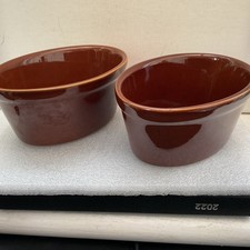 Pearsons of Chesterfield Oval Brown Individual Pie Oven Dish Pair. VGC.