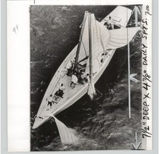 AMERICA CUP Champ COLUMBIA Yacht Broken Jib & Sail NEWPORT RI 1964 Press Photo