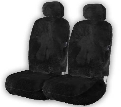 Black genuine sheepskin seat - genuine,