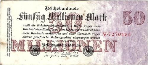Reichsbanknote million mark - reichsbanknote, 50