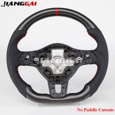 Real Carbon Fiber Steering Wheel Fit for VW Golf MK6 GTI 2008-2014 Red Stitching