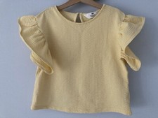 H & M Girls Clothing Age 8-9 Years 💛 Textured Frilled Sleeve Cropped Top