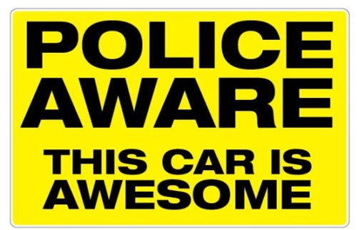 Police aware car sticker - police,