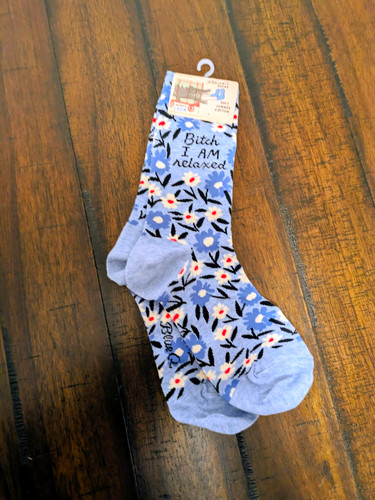Blue women crew socks - q, women's