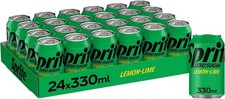Sprite Zero Sugar Lemon Lime Soft Drink 24 x 330ml Cans No Calorie Caffeine Free