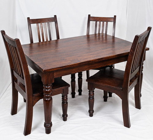 Dark hardwood dining table 4 - dark,
