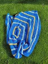 Baby Shawl Hand Knitted Blue