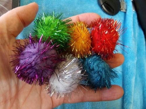 Tinsel glitter pompom - glitter, or