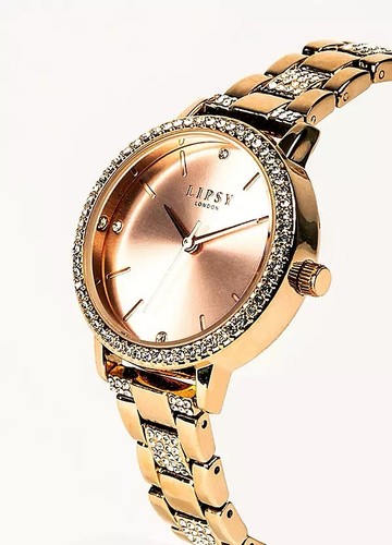 Lipsy rose gold bracelet watch - gold,