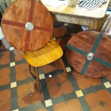 Pair of viking wooden shields 26 and 22 inch diameter