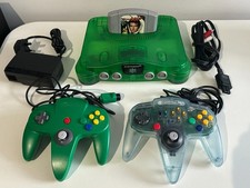 Nintendo 64 N64 Jungle green Console Tested Working + controllers and Goldeneye 