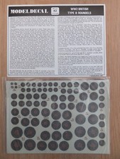 1/72 MODELDECAL 42 - WW2 BRITISH RAF TYPE B ROUNDELS VARIOUS SIZES 15-66.5 INCH