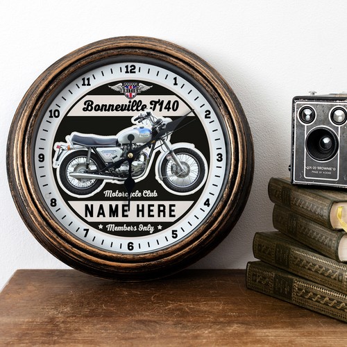 Personalised motorcycle clock - motorcycle,
