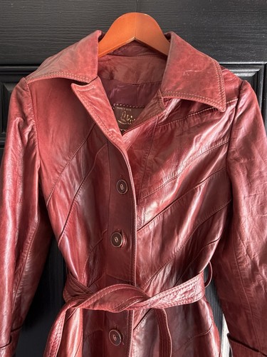 Vintage leather trench coat - vintage,