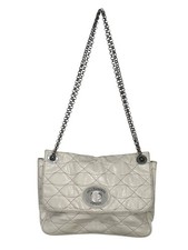Lulu Guinness Annabelle Shoulder Crossbody Bag Quilted Patent Leather Ivory Lips
