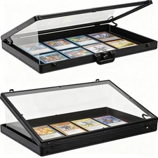 80*60cm Acrylic Clear Top Display Locking Travel Case Trading Coin/Card/Jewelry