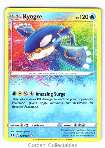 Kyogre 021 072 amazing rare - amazing,