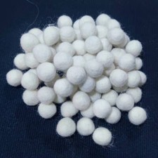 White Solid Wool Felt Balls Craft DIY Earrings Hair Accessories Christmas
