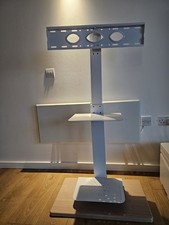 RFIVER White Mobile Swivel TV Stand on Wheels for Most Flat Curved 26-70 inch