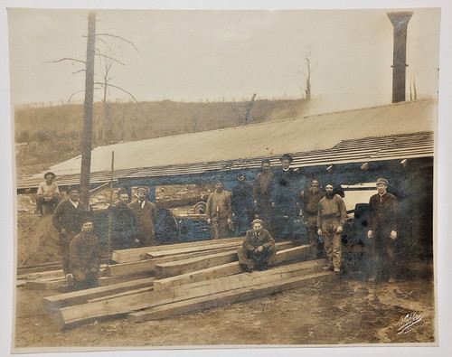 Antique sawmill workers photo - sawmill,