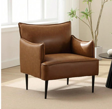 PU Leather Accent Chair Lounge Occasional Reading Chair Tub Chair Armchair Back