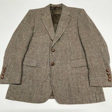 Tweed Blazer Mens 38S Brown