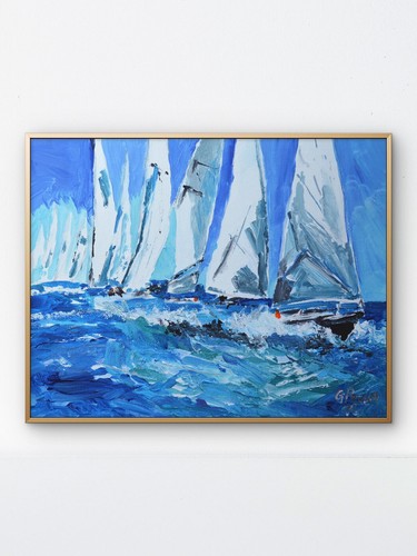 Sailboats painting original - sailboats,