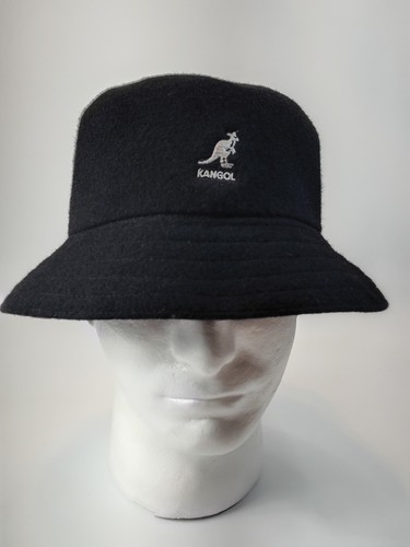 Kangol black wool blend bucket - black,
