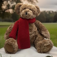 Russ Berrie House Of Fraser Bear 2002 Teddy Bear Soft Toy Red Scarf Cuddly Plush