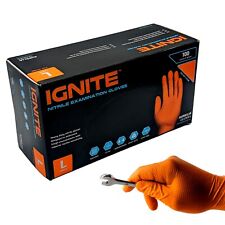 Disposable Gloves Nitrile Orange Mechanics Valeting Latex free Extra Strong