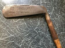 ANTIQUE RARE LONG FACED PUTTER SPALDING & BRO GOLF CLUB HICKORY 31.5" GOLD MEDAL