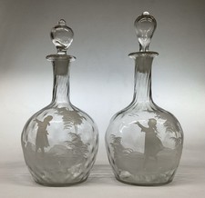 Pair Of Mary Gregory Decanters