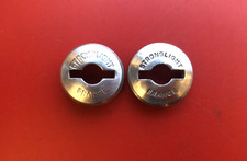 VINTAGE PAIR STRONGLIGHT 49D ALLOY COTTERLESS CHAINSET DUST CAPS/COVERS-EXC COND