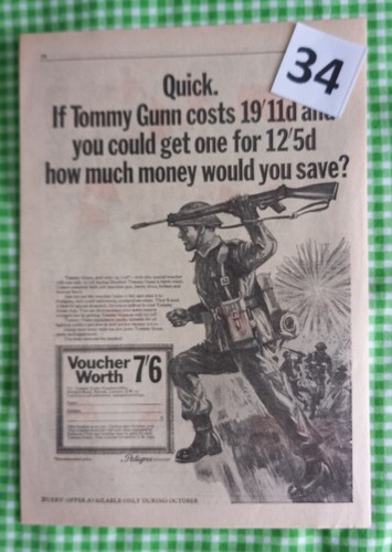 Tommy gunn vintage 1967 - gunn, advert