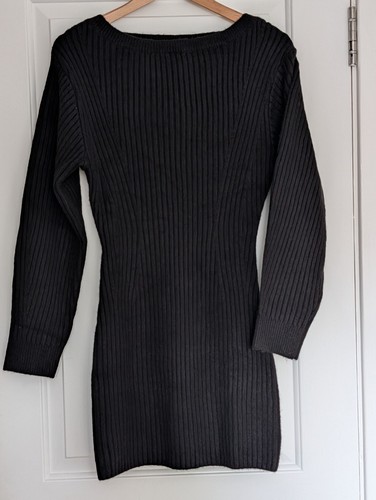Rib knit boat neck dress - h&m, boat-neck