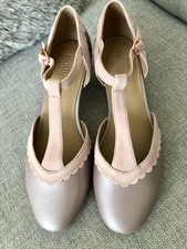 Hotter Size 5.5 STD Viviene metallic Mauve Leather & Pink Suede MJ Shoes Dance