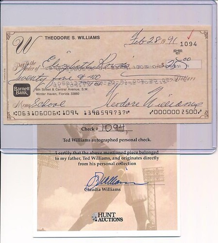 Ted williams check - ted,