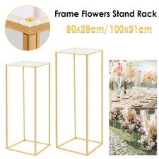80-100cm Metal Acrylic Flower Stand Pedestal Plinth Display Cake Holder Wedding