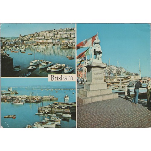 Postcard brixham harbor - postcard, boats