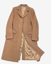 🤎MAX MARA  100% WOOL  Lana LONG Trench Coat Camel 10, 12 MADAM'  FORMAL  -VG