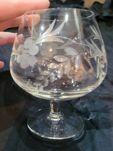 Brandy glass with flower - glass,