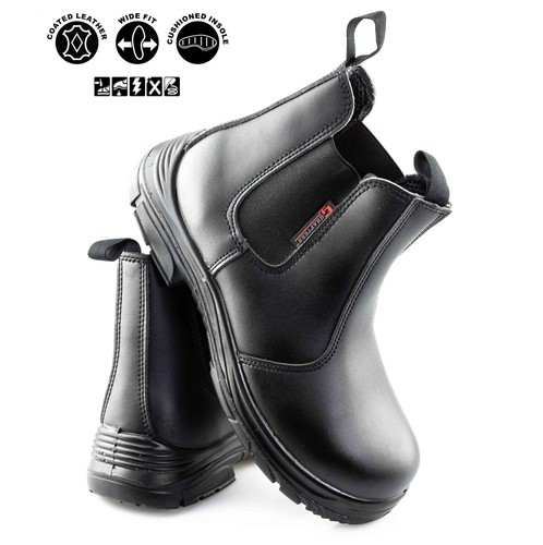 Mens leather safety - leather, wide