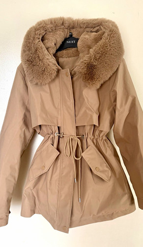 Women beige hooded - beige, faux