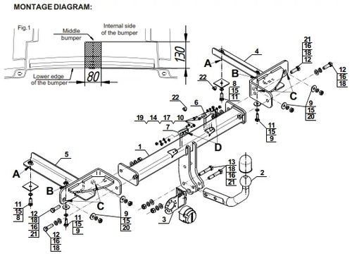 Swan neck tow bar for - swan,