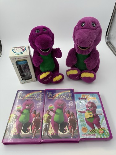 Barney lot vhs plush - barney, canteen