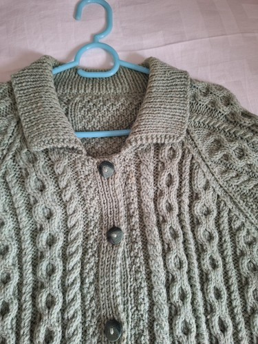 Lovely sage green handknitted - lovely,