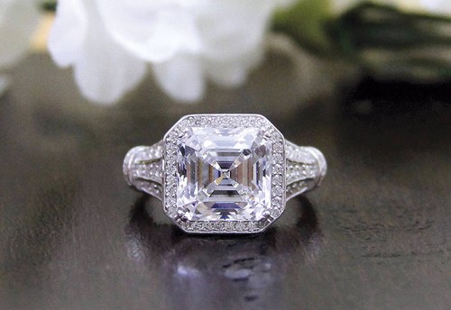 Stylish halo ring 5ct - stylish,
